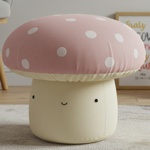 Sandy Beige Mushroom Pouf