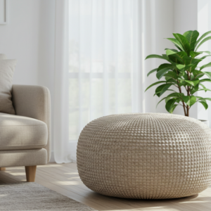 Rustic Brown Mushroom Pouf